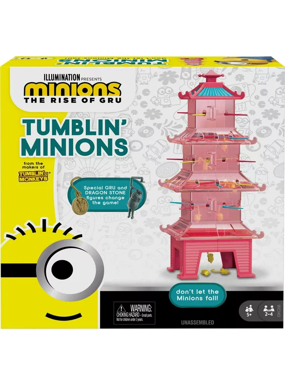Tumblin' Minions Kids Game Featuring Minions: The Rise of Gru with Pagoda Tower, Gift for Kids