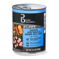 Pure Balance Puppy Chicken, Vegetables & Brown Rice Stew Wet Dog Food, 12.5 oz, 12 Count