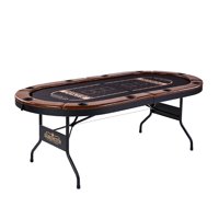 Barrington Charleston 10 Player Poker Table, No Assembly Required, Brown