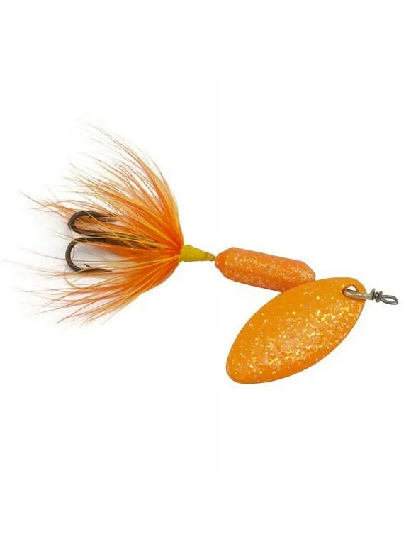 Yakima Bait Worden's Original Rooster Tail, Inline Spinnerbait Fishing Lure, Glitter Orange, 1/16 oz.