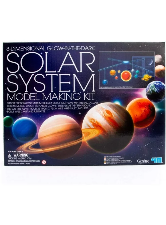 4M 3D Glow-in-the-Dark Solar System Model Making Science Kit, Stem, Children 8+ years