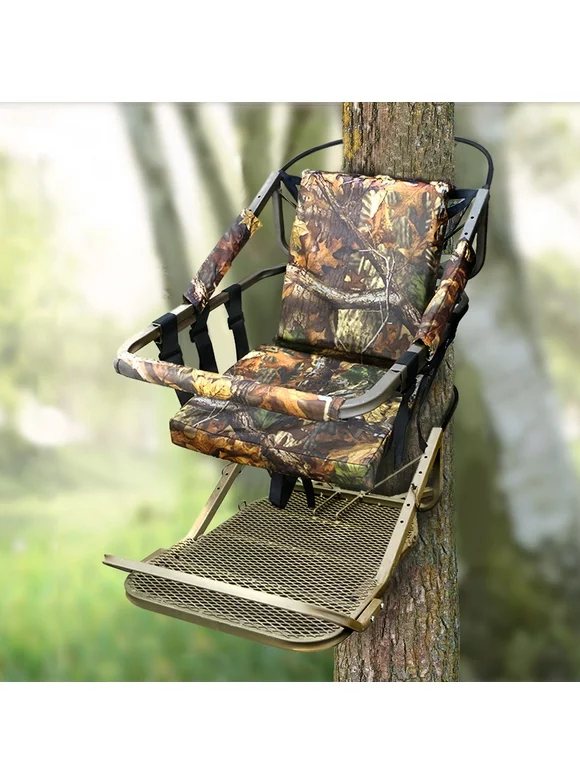 XtremepowerUS Portable Hunting Tree Stand Climber Deer Bow Game Hunt w/ Step-On Platform Kit