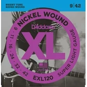 D'Addario EXL120 Nickel Wound Electric Guitar Strings, Super Light, 09-42