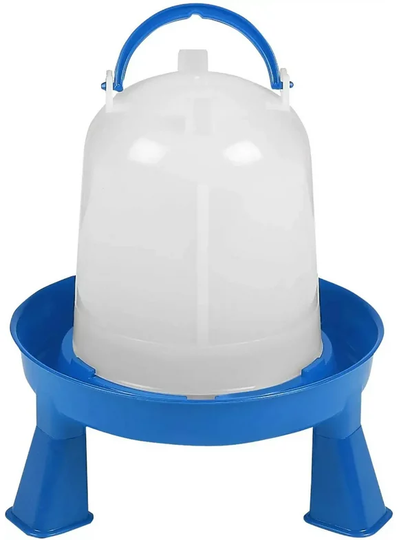 Double-Tuf Poultry Waterer Chickens Birds Blue/White 1.5QT