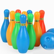 Shulemin 12Pcs/Set Kids Solid Color Pins Balls Bowling Game Indoor Sport Development Toy