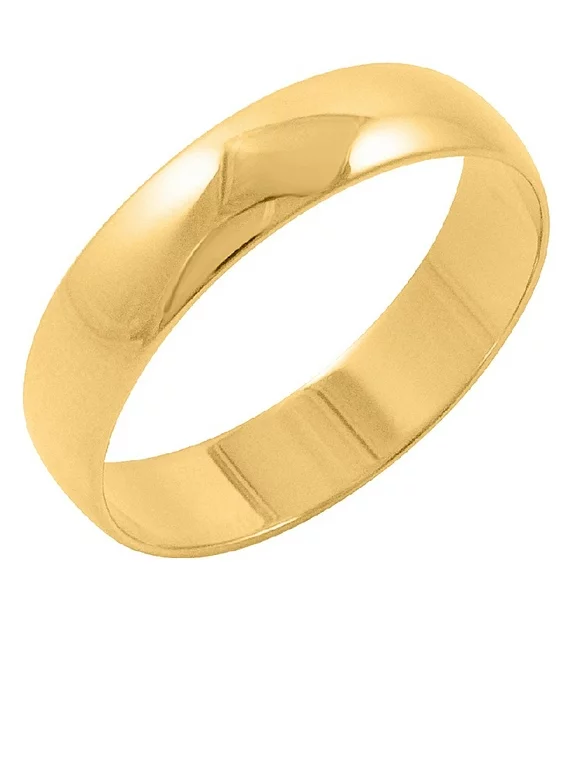 Men's 10K Yellow Gold 5mm Traditional Plain Wedding Band RIng  (Available Ring Sizes 7-12 1/2)