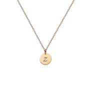 Anavia Personalized Round Necklace Women's Rose Gold Round Dainty MotMom's Day Gift for Mom Engravable Initial Letter Name Necklace Gift for Girlfriend Wife Fiancee Free Jewelry Gift Box