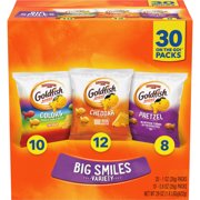 Pepperidge Farm Goldfish Crackers Big Smiles Variety Pack Box, 30-count Snack Packs
