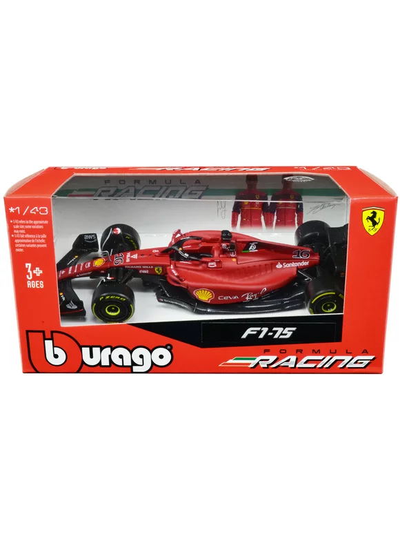 Diecast Ferrari F1-75 #16 Charles Leclerc "Ferrari Racing" Formula One F1 World Championship (2022) "Formula Racing" Series 1/43 Diecast Model Car by Bburago