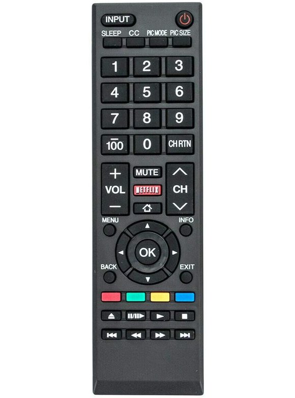 Replacement Remote for All Toshiba TVs, Fire TV, LCD, LED, Smart, and 4K TVs. No Programming Needed.