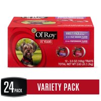 Ol' Roy Wet Dog Food Cup Variety Pack, Filet Mignon & Porterhouse Flavors, 3.5 oz, 24 Count