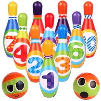ToyVelt Kids Bowling Set with 10 Bowling Pins & 2 Balls