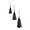 Black Tibetan Inspired Solid Narrow Cone S/3 12",9",6"H
