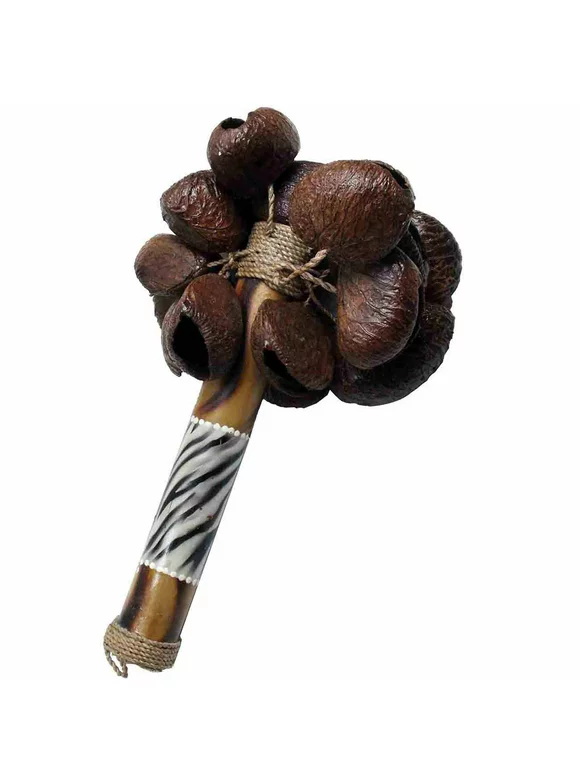 Stoneage Arts Inc 7.5" Brown Hand-Carved Bamboo Maracas