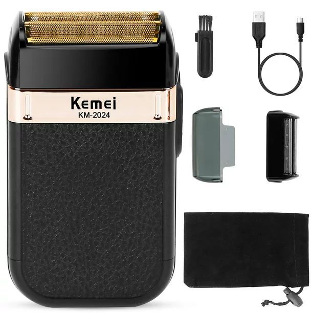 KEMEI Men Electric Razor Shaver Rechargeable Cordless Beard Trimmer Dry Wet Grooming Kit Hair Clipper