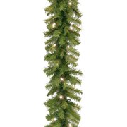 National Tree 9 ft Norwood Fir Garland with Battery Operated-Style:Warm White LED Lights
