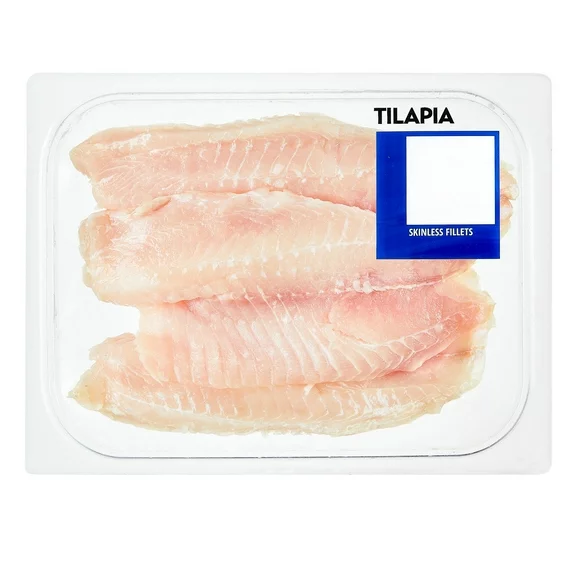 Fresh Tilapia Fillets, 0.8-1.25 lb, 23g of protein per 4 oz portion, contains fish, BAP Certified