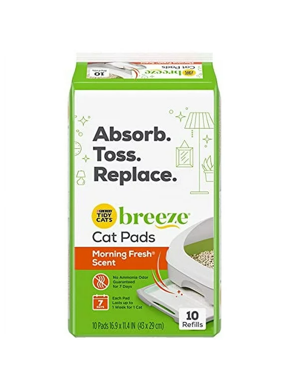 Purina Tidy Cats Breeze Litter System Cat Pad Refills, Breeze Morning Fresh Scent 10ct. Refill Pack - 10 ct. Box
