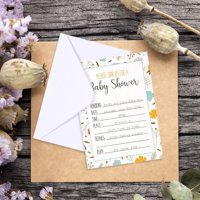 50-Pack Baby Shower Invitations - Adorable Floral Design Invite Cards for your Celebration - Includes 50 White Envelopes - 5 x 7 inches