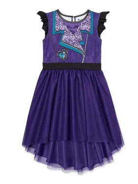 Disney Descendants Exclusive Flutter Sleeve Graphic Cosplay Dress, Sizes 4-12