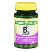 (2 Pack) Spring Valley Vitamin B12 Tablets, 500 mcg, 100 Ct