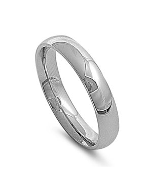 Lex & Lu 5mm High Polish Stainless Steel Comfort Fit Wedding Band Ring Size 5-12