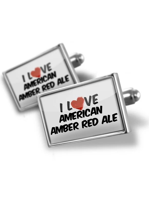 Cufflinks I Love American Amber Red Ale Beer - NEONBLOND