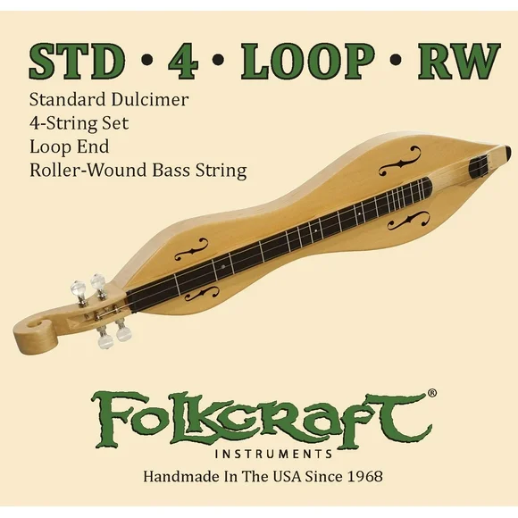 Folkcraft Mountain Dulcimer String Set, Loop Ends (.011" .011" .013" .024"RW)