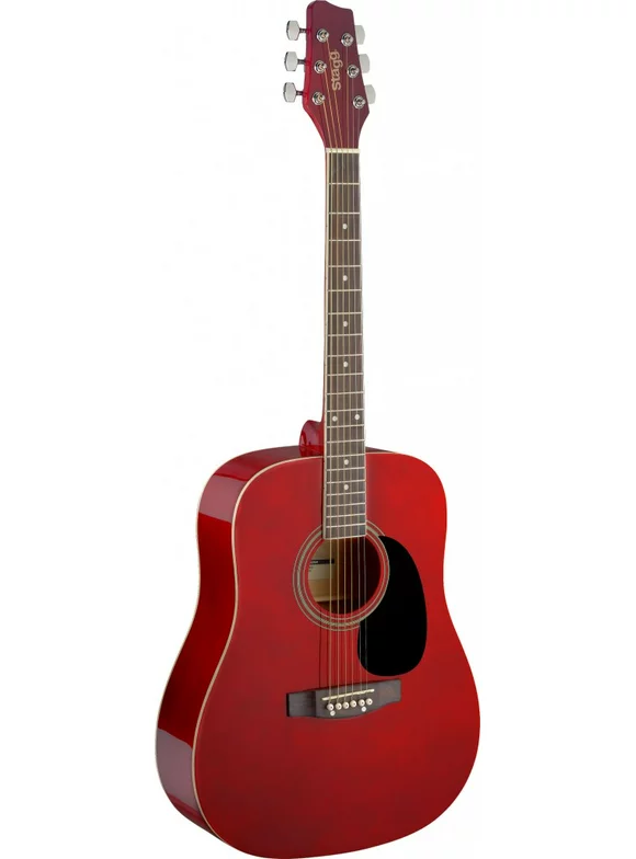 Stagg SA20D RED Dreadnought Acoustic Guitar - Red