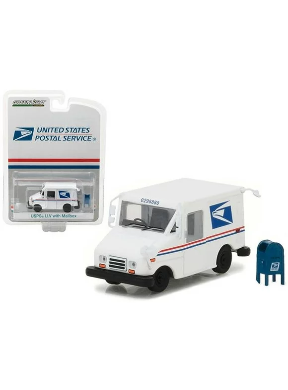 Greenlight 29888 1 isto 64 United States Postal Service Mail Delivery Vehicle with Mailbox Accessory Diecast Model Car