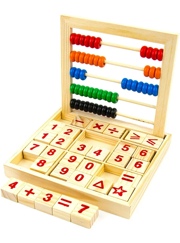 Toysery Abacus Study Blocks Wood - Promote Learning Calculations - 50 Beads and 30 Blocks - Great for Gifting Purpose