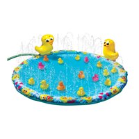 BANZAI Duck Duck Splash 2-in-1 Gentle Sprinkler and Splash Pad - 15 Ducky Splash Buddies - Parent Approved Outdoor Summer Water Play for Babies & Toddlers