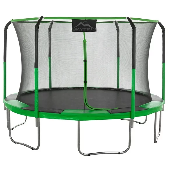 Machrus Skytric 11 ft Round Trampoline Set with Premium Top-Ring Flex Frame Safety Enclosure System