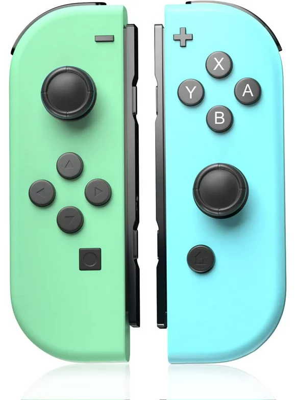 Bonadget Joypad for Nintendo Switch Controller, for Switch Joy Con, Left and Right Controllers Support Dual Vibration/Motion Control/Wake-up Function, for Switch Joycon Pair (Avocado Green/Light Blue)