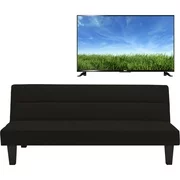 Kebo Futon Sofa Bed, Multiple Colors with RCA RLDED3258A 32" 720p, 60Hz- HD LED TV Bundle