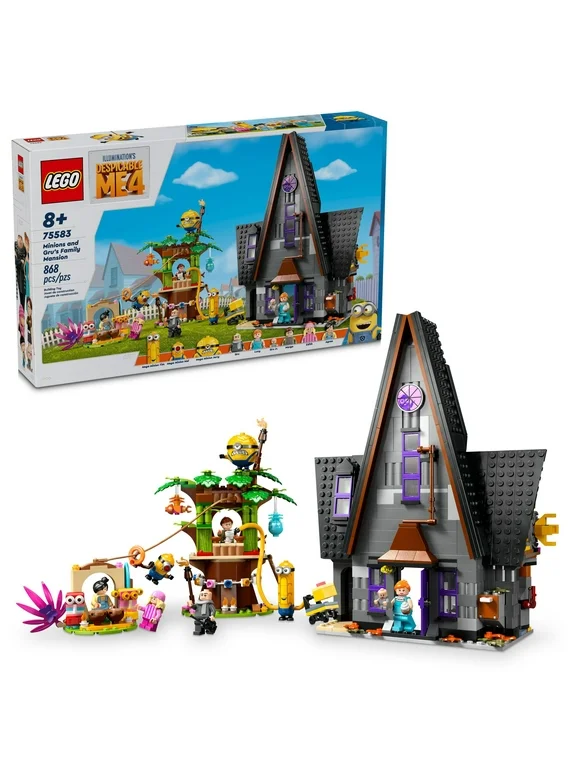 LEGO Despicable Me 4 Minions and Gru's Family Mansion, Minions Toy House and Tree Playset from Movie, Fun Despicable Me Toy, Creative Gift for Boys and Girls Aged 8 and Up,  75583