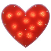 13" Lighted Shimmering Red Heart Valentine's Day Window Silhouette Decoration