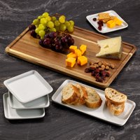 Better Homes & Gardens 6 Piece White Porcelain Grazing Board With Acacia Wood