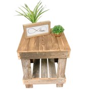 Del Hutson Designs Reclaimed Wood End Table, Natural/White