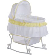 Dream On Me Lacy Portable 2-in-1 Bassinet And Cradle, Yellow/White