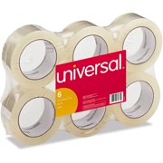 (2 Pack) Universal General-Purpose Box Sealing Tape, 48mm x 54.8m, 3" Core, Clear, 6/Pack -UNV63000