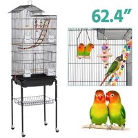 SmileMart Rolling Mid-Size Bird Cage with Perches, Multiple Colors