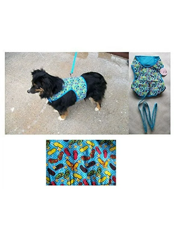 FASHION PRINT No Choke XL Harness Vests For Dogs - Smaller Dog Vest Harnesses(Flip Flop Pattern)