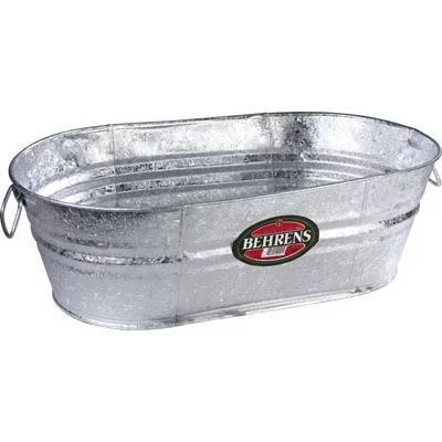 Behren's Products Hot Dipped 7.5 Gallon Steel Oval Tub