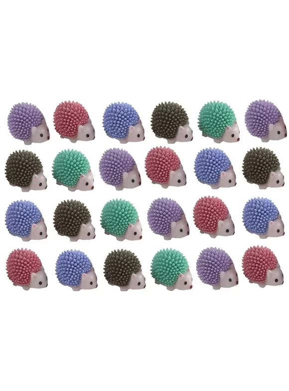 24 Colorful Cute Hedgehog Animal Figurines - Mini Dino Toys - Small Novelty Prize Toy - Party Favors - Gift- Easter Egg Filler - Small Novelty Prize Toy - Party Favors - Gift - Bulk 2 Dozen