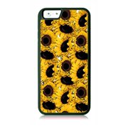 Sunflower Flowers Floral Pattern Print Black Rubber Case for the Apple iPhone 6 Plus / iPhone 6s Plus - Apple iPhone 6 Plus Accessories -iPhone 6s Plus Accessories