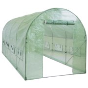 Best Choice Products 15x7x7ft Walk-In Greenhouse Tunnel Tent Gardening Accessory w/ Roll-Up Windows, Zippered Door