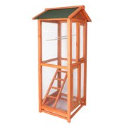 KARMAS PRODUCT Bird Cage Pet Products Large Wooden Aviary Standing Vertical Play House with Bars for Parakeets Finches