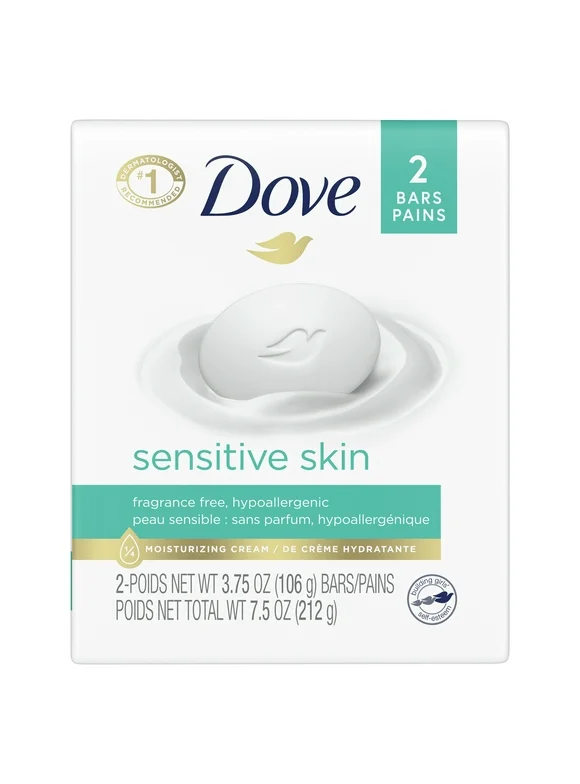 Dove Moisturizing Beauty Bar Sensitive Skin, 3.75 oz, 2 Bars