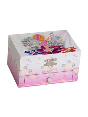 Ashley Girls' Musical Ballerina Fairy and Flowers Jewelry Box